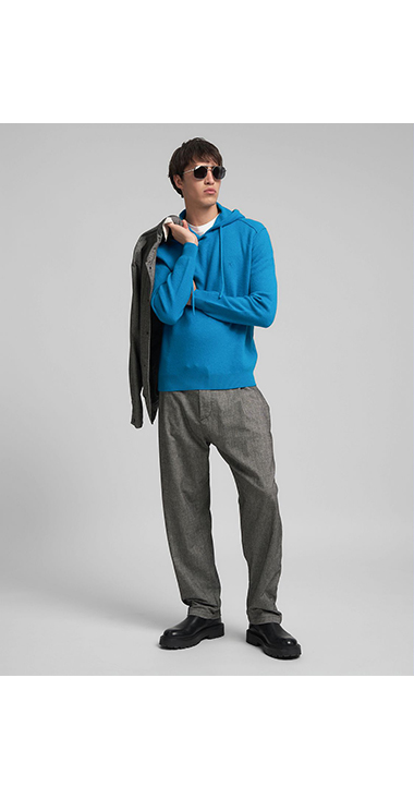 ブライトカラー ニットフーディー